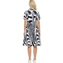 Animal Cute Pattern Art Zebra Button Top Knee Length Dress View2