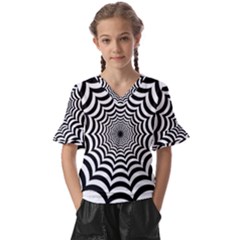 Spider Web Hypnotic Kids  V-neck Horn Sleeve Blouse by Amaryn4rt