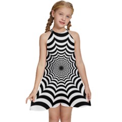 Spider Web Hypnotic Kids  Halter Collar Waist Tie Chiffon Dress by Amaryn4rt