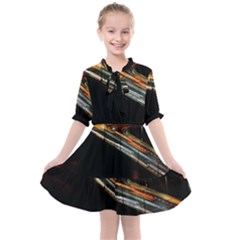 Highway Night Lighthouse Car Fast Kids  All Frills Chiffon Dress by Amaryn4rt