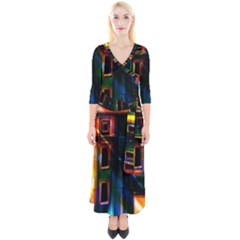 Architecture City Homes Window Quarter Sleeve Wrap Maxi Dress by Amaryn4rt