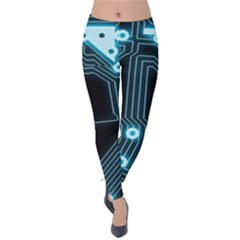 A Completely Seamless Background Design Circuitry Velvet Leggings by Amaryn4rt