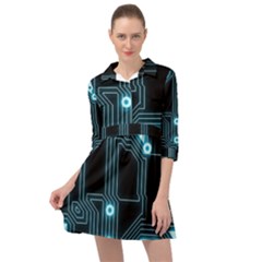 A Completely Seamless Background Design Circuitry Mini Skater Shirt Dress by Amaryn4rt