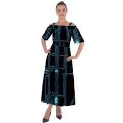 A Completely Seamless Background Design Circuitry Shoulder Straps Boho Maxi Dress  by Amaryn4rt