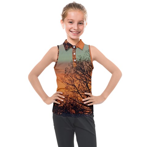 Twilight Sunset Sky Evening Clouds Kids  Sleeveless Polo Tee by Amaryn4rt