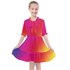 Rainbow Colors Kids  All Frills Chiffon Dress by Amaryn4rt