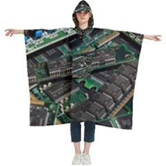 Computer Ram Tech - Women s Hooded Rain Ponchos by Amaryn4rt