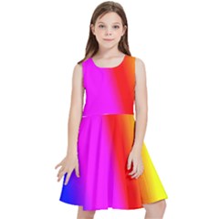 Multi Color Rainbow Background Kids  Skater Dress by Amaryn4rt