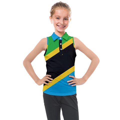 Flag Of Tanzania Kids  Sleeveless Polo Tee by Amaryn4rt