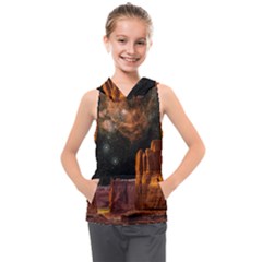 Geology Sand Stone Canyon Kids  Sleeveless Hoodie by Simbadda