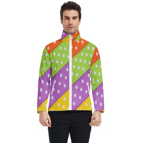 Colorful Easter Ribbon Background Men s Bomber Jacket by Simbadda