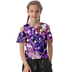 Paint Texture Purple Watercolor Kids  Butterfly Cutout Tee by Simbadda