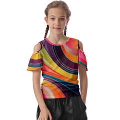 Abstract Colorful Background Wavy Kids  Butterfly Cutout Tee by Simbadda