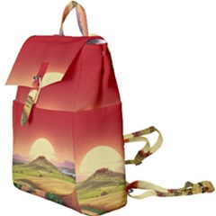 Landscape Sunset Orange Sky Pathway Art Buckle Everyday Backpack by Ravend