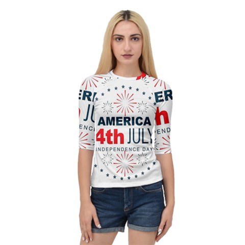 Independence Day Usa Quarter Sleeve Raglan Tee by Ravend