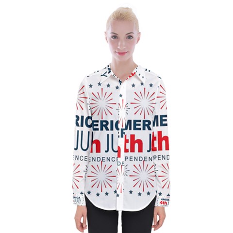 Independence Day Usa Womens Long Sleeve Shirt by Ravend