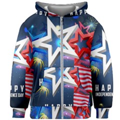 4th Of July Happy Usa Independence Day Kids  Zipper Hoodie Without Drawstring by Ravend