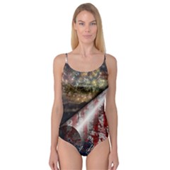 Independence Day Background Abstract Grunge American Flag Camisole Leotard  by Ravend