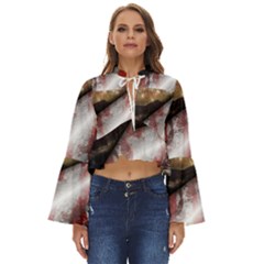 Independence Day Background Abstract Grunge American Flag Boho Long Bell Sleeve Top by Ravend