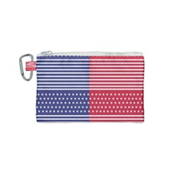 American Flag Patriot Red White Canvas Cosmetic Bag (small) by Celenk