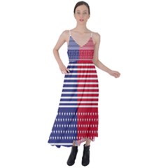 American Flag Patriot Red White Tie Back Maxi Dress by Celenk