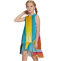 Colorful Rainbow Stripe Pattern Kids  Frill Swing Dress View2