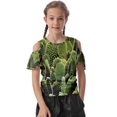 Cactus Flora Flower Nature Floral Kids  Butterfly Cutout Tee by Vaneshop