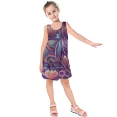 Abstract African Art Pattern Kids  Sleeveless Dress by Vaneshop