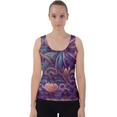 Abstract African Art Pattern Velvet Tank Top by Vaneshop