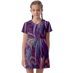 Abstract African Art Pattern Kids  Asymmetric Collar Dress by Vaneshop