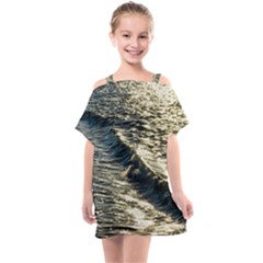 Wave Water Surface Sea Ocean Liquid Kids  One Piece Chiffon Dress by Vaneshop