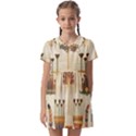 Egyptian Paper Papyrus Hieroglyphs Kids  Asymmetric Collar Dress View1