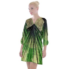 Acrylic Abstract Art Design  Open Neck Shift Dress by Rbudhiya