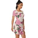 Floral Vintage Flowers Fitted Knot Split End Bodycon Dress View3