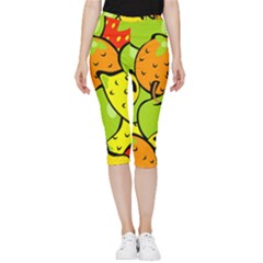 Fruit Food Wallpaper Inside Out Lightweight Velour Capri Leggings  by Dutashop