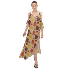 Sea Turtle Sea Life Pattern Maxi Chiffon Cover Up Dress by Dutashop