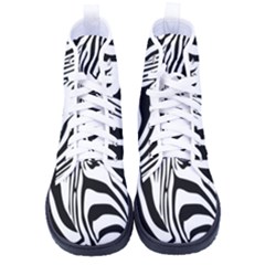 Animal Cute Pattern Art Zebra Women s High-top Canvas Sneakers by Amaryn4rt