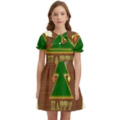 Art Deco Holiday Card Kids  Bow Tie Puff Sleeve Dress by Amaryn4rt