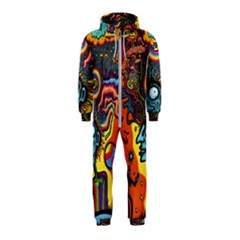 Hippie Rainbow Psychedelic Colorful Hooded Jumpsuit (kids) by uniart180623