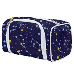 Seamless-pattern-with-cartoon-zodiac-constellations-starry-sky Toiletries Pouch by uniart180623