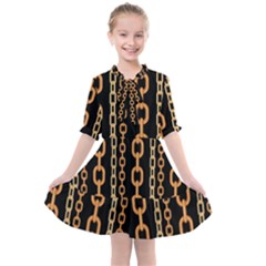 Gold-chain-jewelry-seamless-pattern Kids  All Frills Chiffon Dress by uniart180623