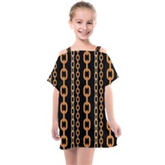 Gold-chain-jewelry-seamless-pattern Kids  One Piece Chiffon Dress by uniart180623