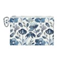 Indigo-watercolor-floral-seamless-pattern Canvas Cosmetic Bag (Medium) View1