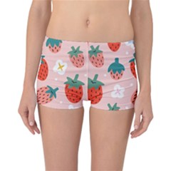 Strawberry-seamless-pattern Reversible Boyleg Bikini Bottoms by uniart180623