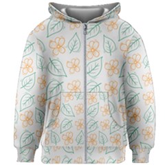 Hand-drawn-cute-flowers-with-leaves-pattern Kids  Zipper Hoodie Without Drawstring by uniart180623