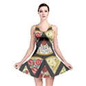 Vector-seamless-pattern-with-italian-pizza-top-view Reversible Skater Dress View1