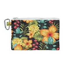 Fabulous-colorful-floral-seamless Canvas Cosmetic Bag (medium) by uniart180623