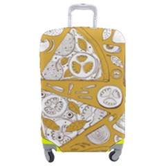 Vector-seamless-pizza-slice-pattern-hand-drawn-pizza-illustration-great-pizzeria-menu-background - Luggage Cover (medium) by uniart180623