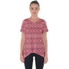 Pink-art-with-abstract-seamless-flaming-pattern Cut Out Side Drop Tee by uniart180623