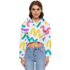 Abstract-pop-art-seamless-pattern-cute-background-memphis-style Women s Lightweight Cropped Hoodie by uniart180623